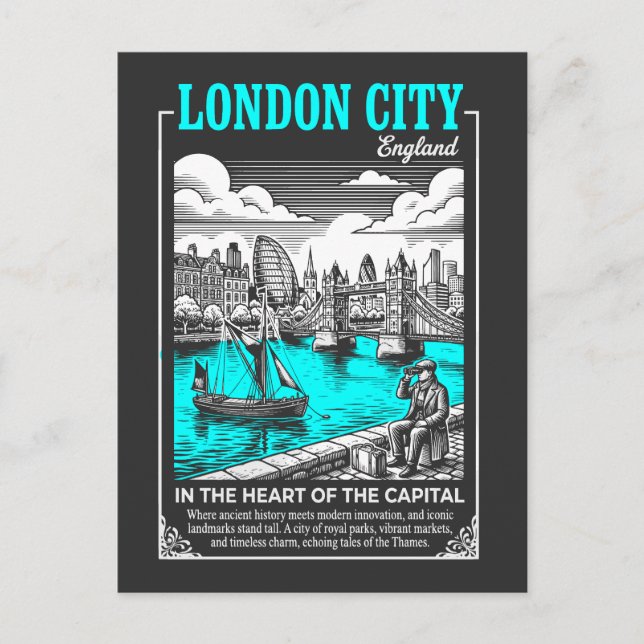 Carte Postale Londres Angleterre au cœur de la capitale (Devant)