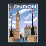 Carte Postale Londres Angleterre Retro Travel Art Vintage<br><div class="desc">vintage,  rétro,  voyage,  moderne,  aquarelle,  classique,  Londres Angleterre,  Londres cartes postales, </div>