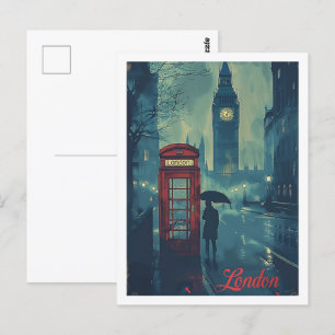 Carte Postale Londres Angleterre Royaume-Uni Vintage célèbre Tra