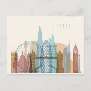 Carte Postale Londres, Angleterre Ville Skyline