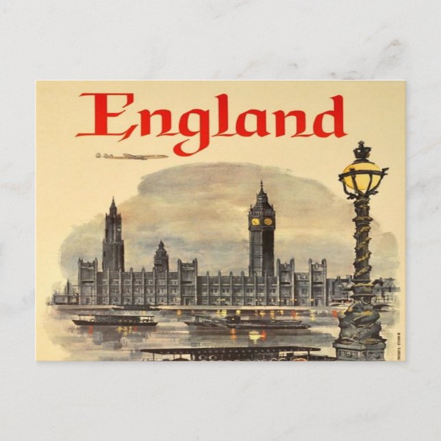 Carte Postale londres Angleterre Vintage rétro tourisme Big Ben (Devant)