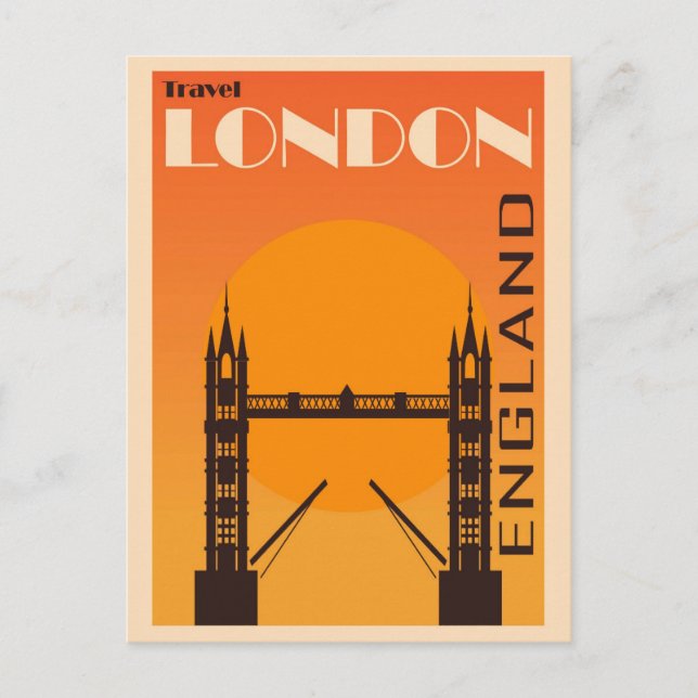 Carte Postale Londres Angleterre Vintage Tower Bridge Voyage (Devant)