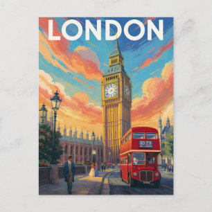 Carte Postale Londres Big Ben Art Vintage