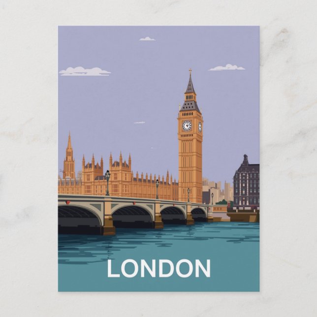 Carte Postale Londres Big Ben & Parlement (Devant)