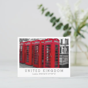 Carte Postale Londres, Boîtes postales rouges, Londres, Angleter