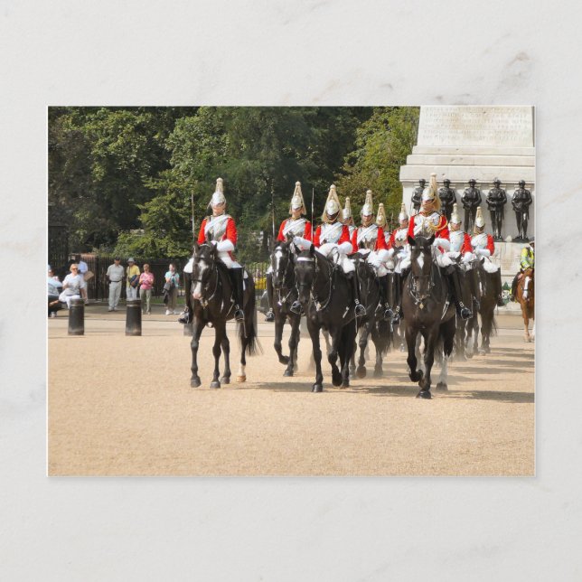 Carte Postale Londres, Cavalerie domestique, Changer la garde (Devant)