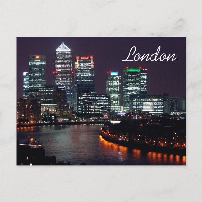 Carte Postale Londres City Night Skyline Royaume-Uni Voyage (Devant)