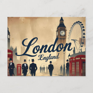 Carte Postale Londres classique en Retro