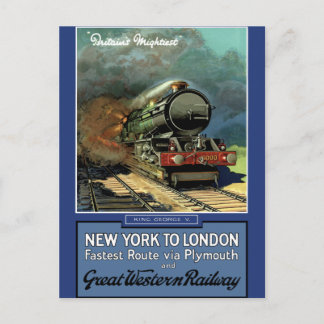 Carte Postale Londres New York Great Western Railway