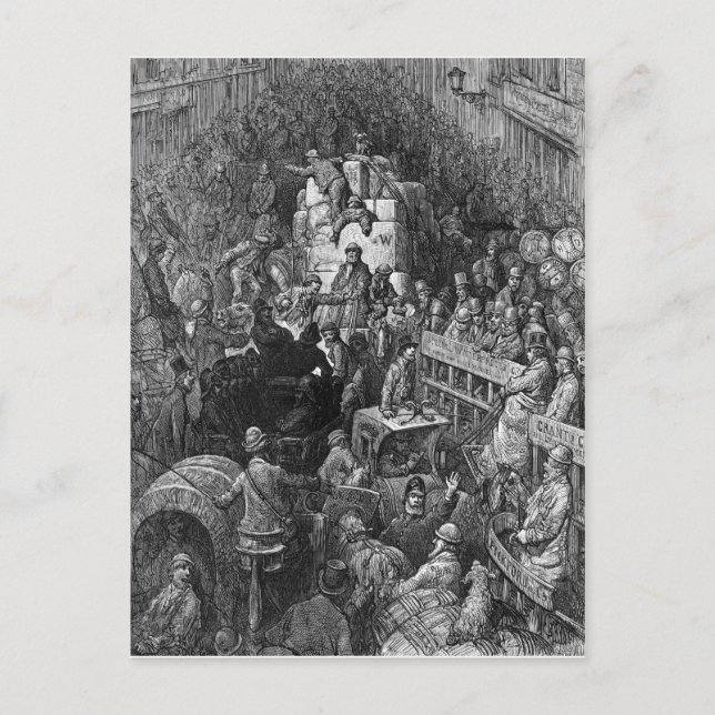 Carte Postale Londres victorienne - A City Throufare (Devant)