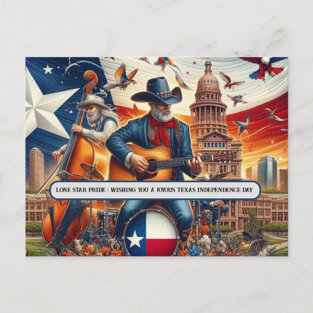 Carte Postale Lone Star Pride : Texas Independence Day (Devant)