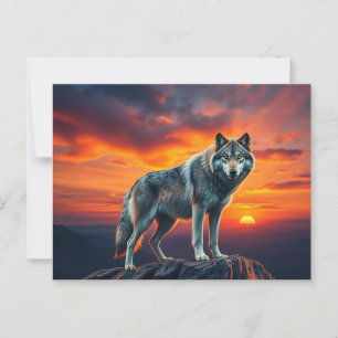 Carte Postale Lone Wolf at Sunset