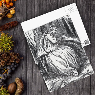 Carte Postale Lonely Forlorn Princesse avec grenouille en forêt