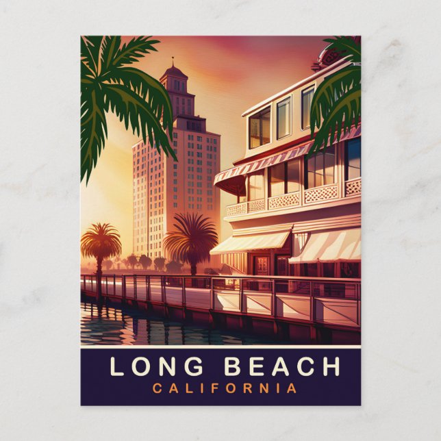 Carte Postale Long Beach, Californie, Front de mer, Voyage  (Devant)