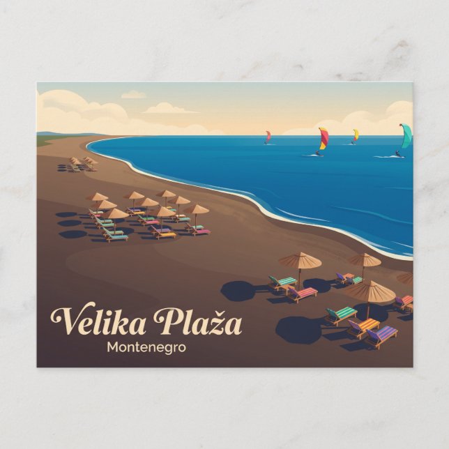 Carte Postale Long Beach (Velika Plaža) Monténégro (Devant)