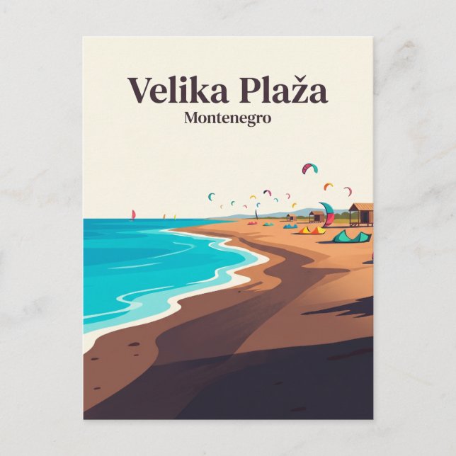 Carte Postale Long Beach (Velika Plaža) Monténégro (Devant)