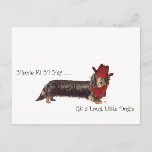 Carte Postale Long Cowboy Dachshund