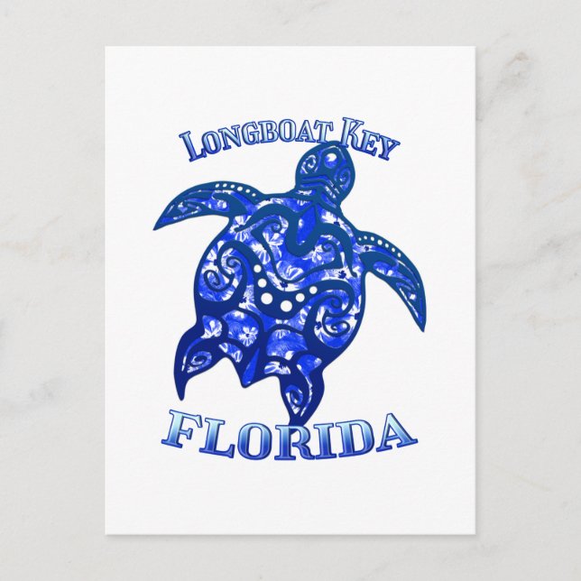 Carte Postale Longboat Key Florida Vacances Tortue tribale (Devant)