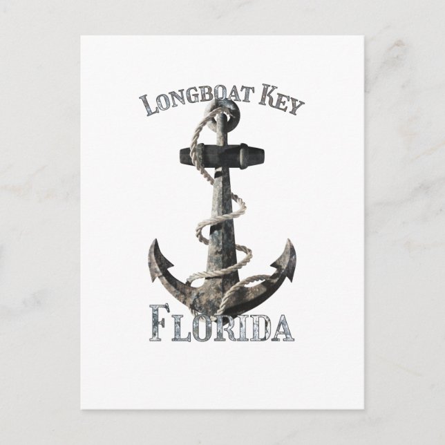 Carte Postale Longboat Key Florida Vacation Ancre nautique (Devant)