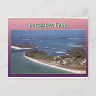 Carte Postale Longboat Pass Floride Vue aérienne vintage
