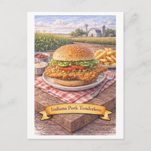 Carte Postale Longe de porc de l'Indiana (Série de cuisine améri
