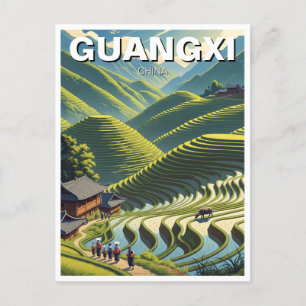 Carte Postale Longji Rice Terrasses Guangxi Chine