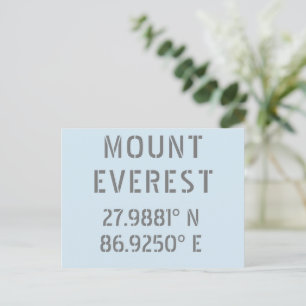 Carte Postale Longueur de la latitude du mont Everest