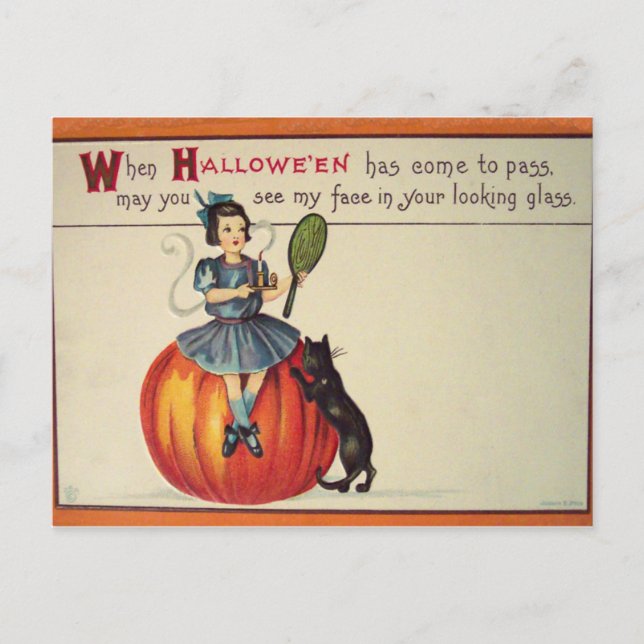 Carte Postale Looking Glass (Carte de Halloween Vintage) (Devant)
