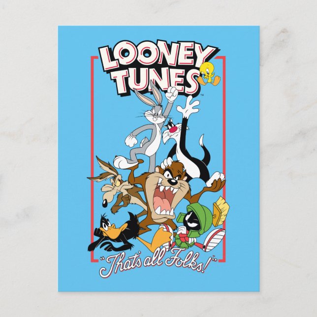 Carte Postale LOONEY TUNES™ "C'EST TOUS LES FOLKS!™" Pile de gro (Devant)