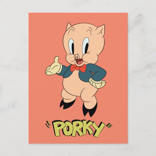 Carte Postale LOONEY TUNES™ Rires rétro | Cochon de porc (Devant)