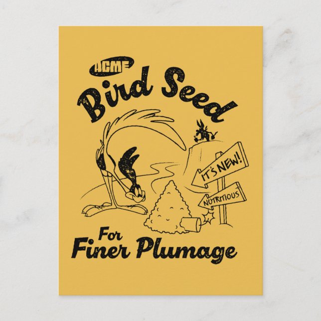 Carte Postale LOONEY TUNES™ | ROAD RUNNER™ - Graines d'oiseaux (Devant)