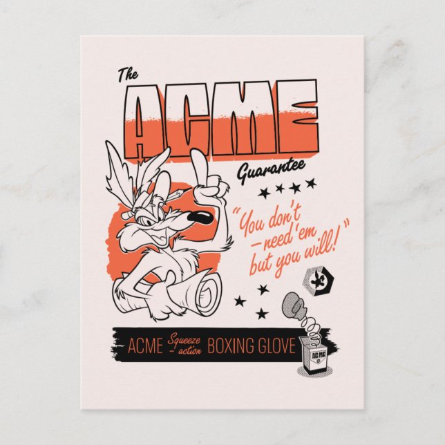 Carte Postale LOONEY TUNES™ | WILE E. COYOTE™ Gant de boxe ACME (Devant)