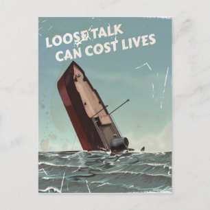 Carte Postale Loose Talk Cost Lives 2ÈME GUERRE MONDIALE Poster