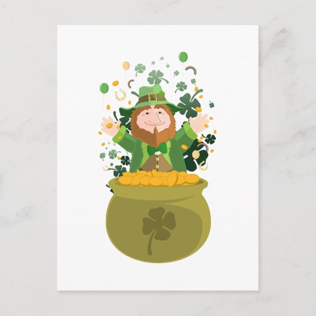 Carte Postale L'or Leprechaun de Saint Patrick (Devant)