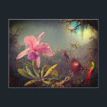 Carte Postale L'orchidée de Cattleya et trois colibris Heade<br><div class="desc">Carte postale illustrant la peinture à l’huile de Martin Johnson Heade Cattleya Orchid et Three Hummingbirds (1871). Trois colibris magnifiquement colorés se perchent à côté d'une belle orchidée de cattleya rose. Un cadeau merveilleux pour les amateurs d'art floral et les amateurs d'art américain !</div>
