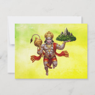Carte Postale Lord Hanuman Flying Lifting Mountain