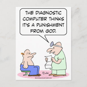 Carte Postale L'ordinateur dit que la maladie est la punition de