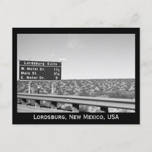 Carte Postale Lordsburg Nouveau-Mexique Photographie noir et bla