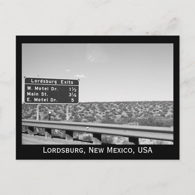 Carte Postale Lordsburg Nouveau-Mexique Photographie noir et bla (Devant)