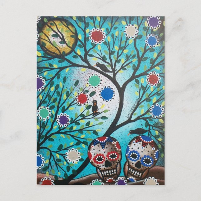 Carte Postale Lori Everett_ Jour Du Dead_Mexican_Skulls_DOD (Devant)