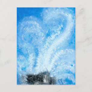 Carte Postale Lorsque les vagues de l'océan s'écrasent sur la co