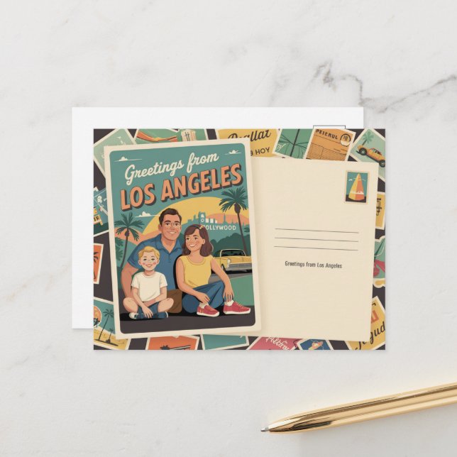 Carte Postale Los Angeles (Devant/Arrière en situation)