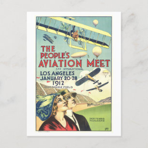 Carte Postale Los Angeles Aviation rencontre la publicité