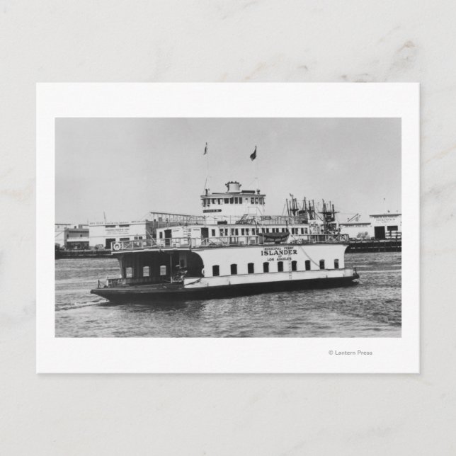 Carte Postale Los Angeles, CA Ferry Islander près de Harbour (Devant)