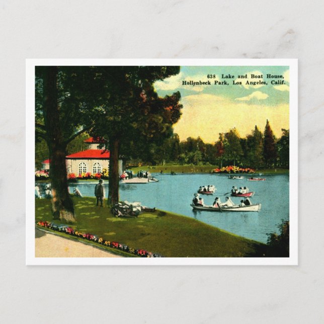 Carte Postale Los Angeles CA Hollenbeck Park 1910 (Devant)