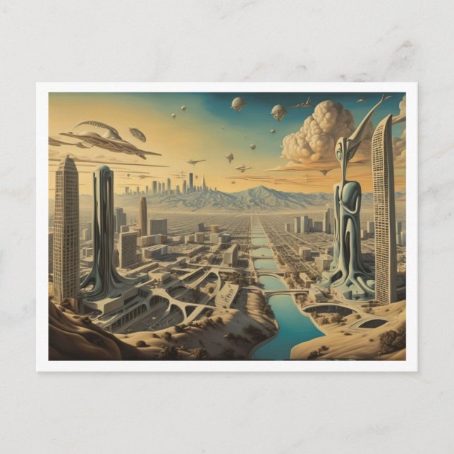 Carte Postale Los Angeles CA, Surreal Cityscape (Devant)