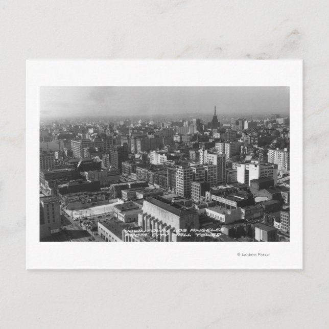 Carte Postale Los Angeles, CA Vue du centre-ville depuis l'hôtel (Devant)