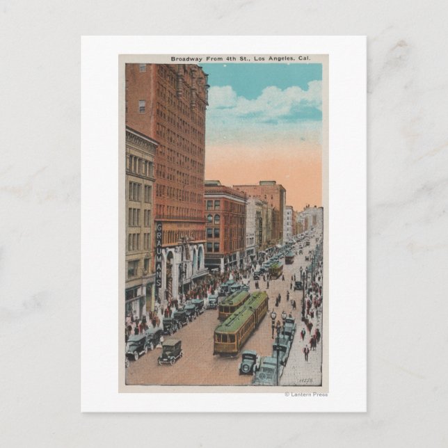 Carte Postale Los Angeles, CABroad à partir de 4th Street View (Devant)