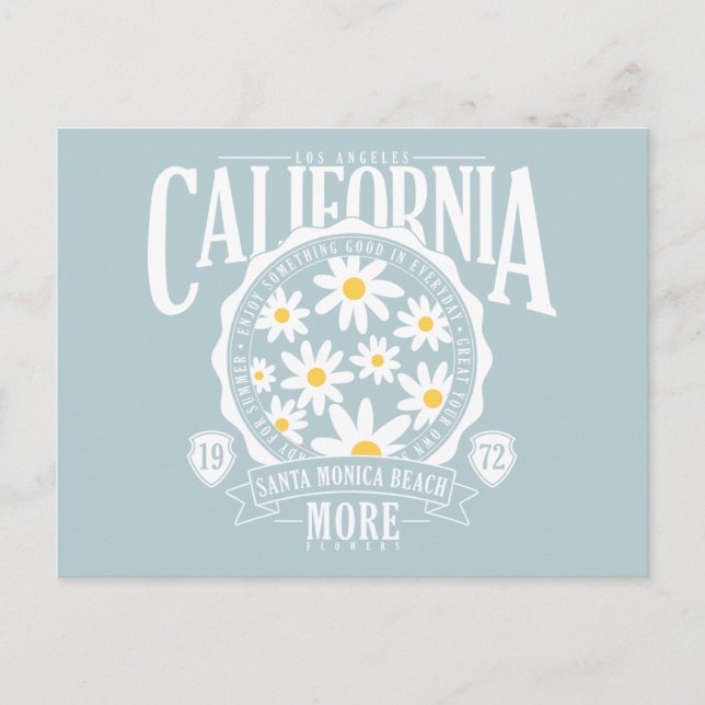 Carte Postale Los Angeles California Floral Graphic (Devant)
