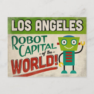 Carte Postale Los Angeles California Robot - Vintage amusant